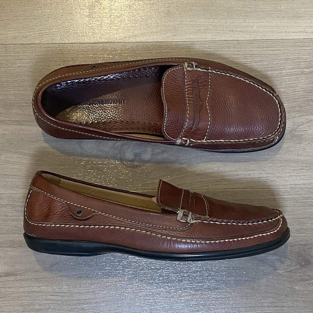 Johnston and Murphy Men's Brown Leather Penny Loafers Shoes Size 10